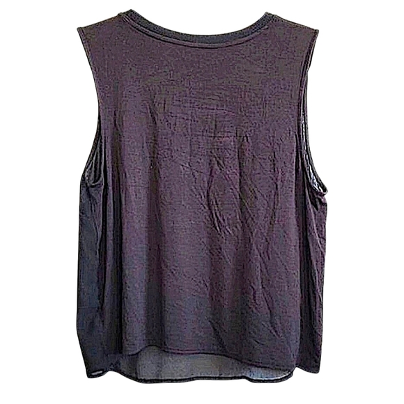 Sleeveless Black Floral Sequin Print Women’s Top - Picture 4 of 9